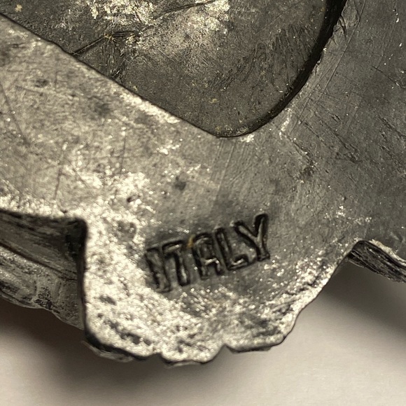 Vintage Turtle figurine painted Black and silver Made in Italy - Picture 3 of 15